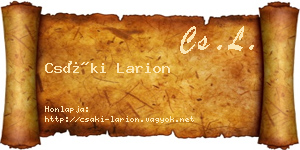 Csáki Larion névjegykártya